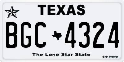 TX license plate BGC4324