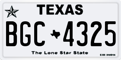 TX license plate BGC4325