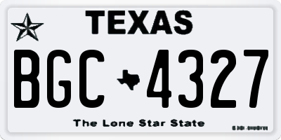TX license plate BGC4327