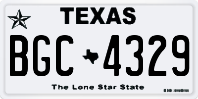 TX license plate BGC4329