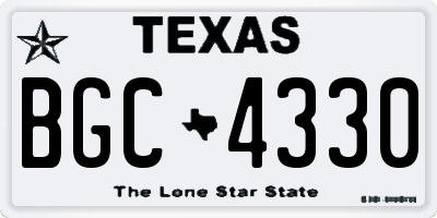 TX license plate BGC4330