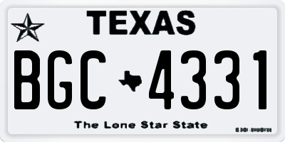 TX license plate BGC4331