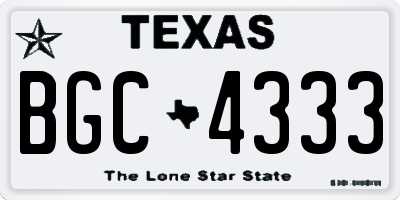 TX license plate BGC4333