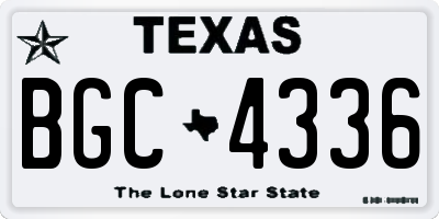 TX license plate BGC4336