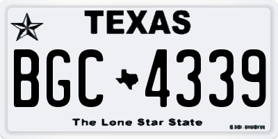 TX license plate BGC4339