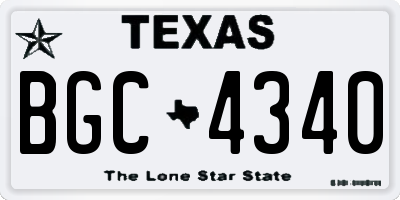 TX license plate BGC4340