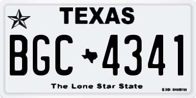 TX license plate BGC4341