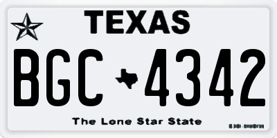 TX license plate BGC4342