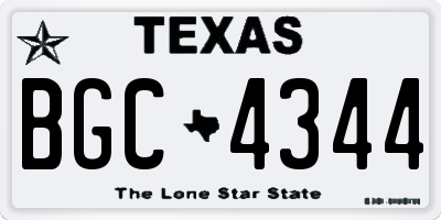 TX license plate BGC4344