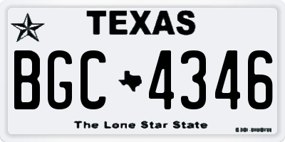 TX license plate BGC4346