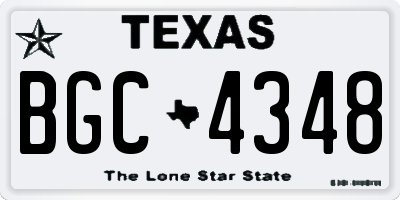 TX license plate BGC4348