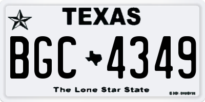 TX license plate BGC4349