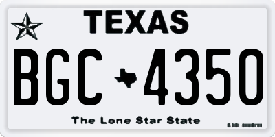 TX license plate BGC4350