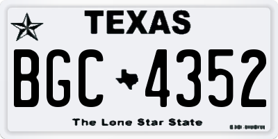 TX license plate BGC4352
