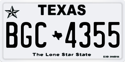 TX license plate BGC4355