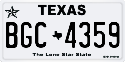 TX license plate BGC4359