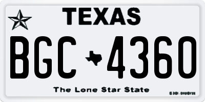 TX license plate BGC4360
