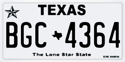 TX license plate BGC4364
