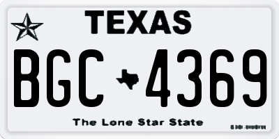 TX license plate BGC4369