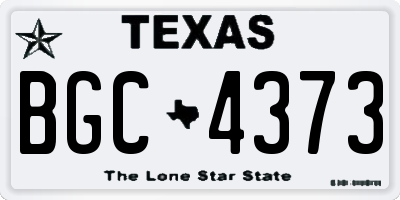 TX license plate BGC4373
