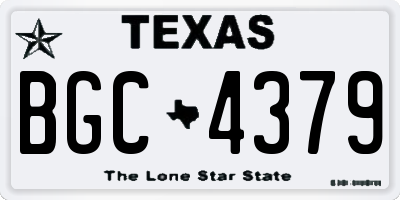 TX license plate BGC4379