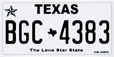 TX license plate BGC4383
