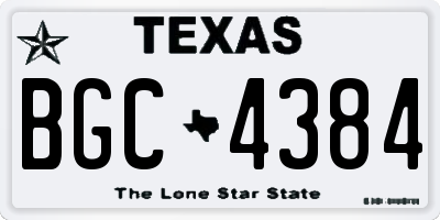 TX license plate BGC4384
