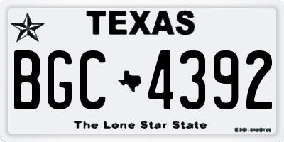 TX license plate BGC4392