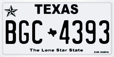 TX license plate BGC4393