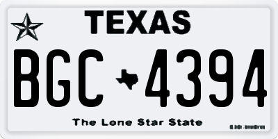 TX license plate BGC4394