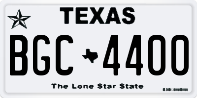 TX license plate BGC4400