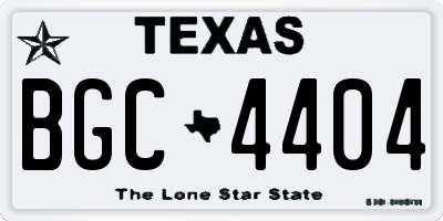 TX license plate BGC4404