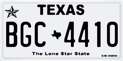 TX license plate BGC4410