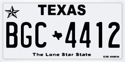 TX license plate BGC4412