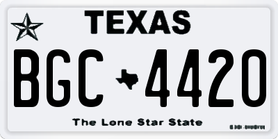 TX license plate BGC4420