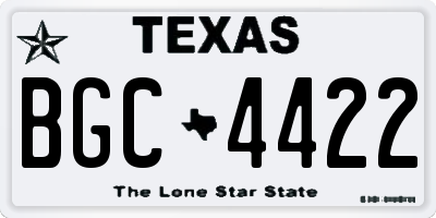 TX license plate BGC4422
