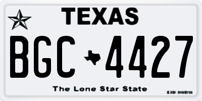 TX license plate BGC4427