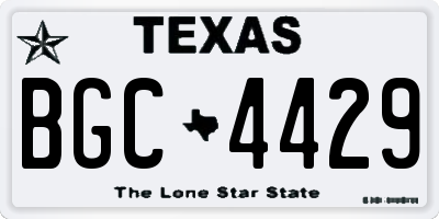 TX license plate BGC4429