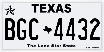 TX license plate BGC4432