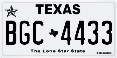 TX license plate BGC4433