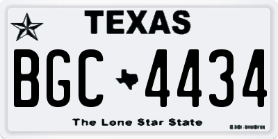 TX license plate BGC4434