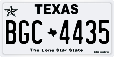 TX license plate BGC4435