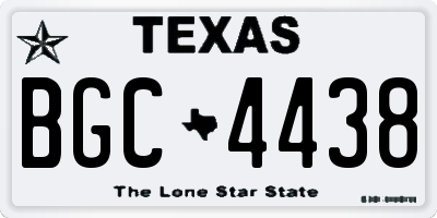 TX license plate BGC4438