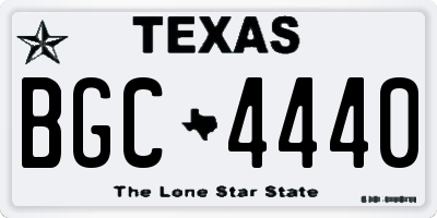 TX license plate BGC4440