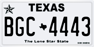 TX license plate BGC4443