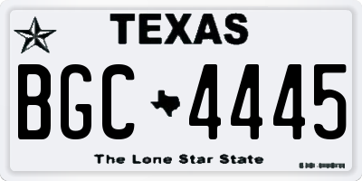 TX license plate BGC4445