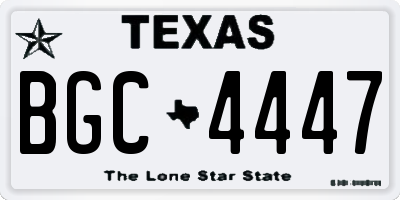 TX license plate BGC4447