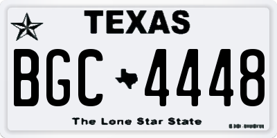 TX license plate BGC4448