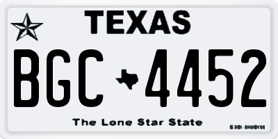 TX license plate BGC4452