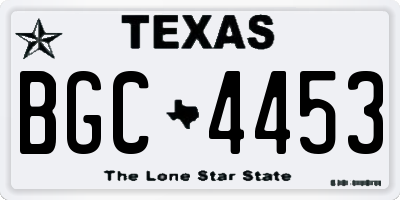 TX license plate BGC4453